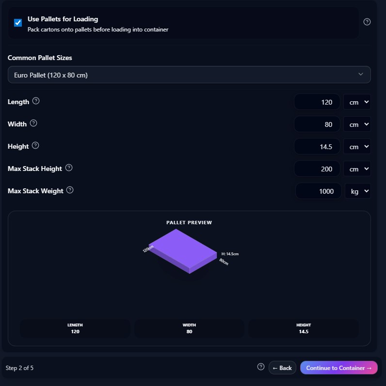 Pallet Configuration